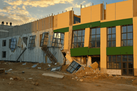 Құлсарыдағы «жайлы мектеп»: қолданысқа берілмей жатып құлады