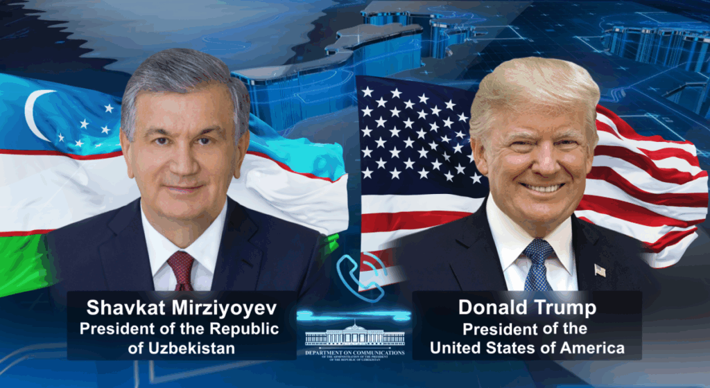Трамп пен Мирзиеевтің телефон әңгімесі: Ташкентке тартылған жаңа көпір Мирзиеев Трамп