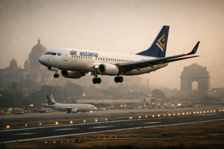 Air Astana тағы да шұғыл қонды: Бангкокқа ұшқан жолаушылар Делиде қалды Air Astana әуе компаниясының