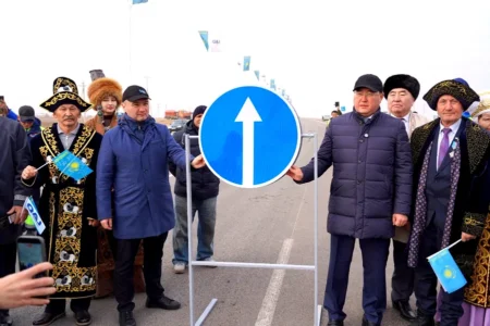 Күртіден Қонаевқа дейін жол жаңарып, уақыт қысқарды road_opening_ceremony_kazakhstan_sunny