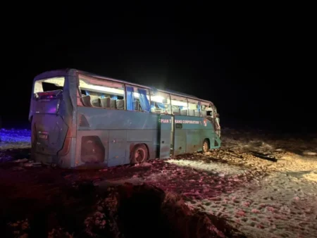 Автобус апатқа ұшырады