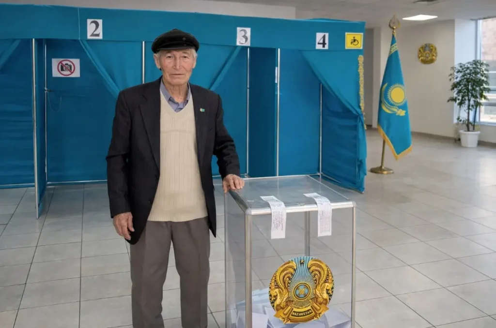 Маңғыстауда ақын Медет Дүйсенов ел болашағы үшін дауыс берді Медет Дүйсенов