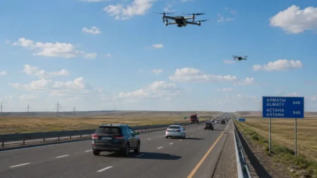 Дороги под дронами: в Казахстане хотят искать ямы с воздуха дроны на дорогах Казахстана