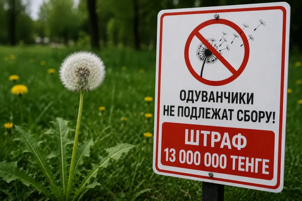 Штраф за срыв одуванчиков в Казахстане: кому грозит почти 13 млн тенге штраф за срыв одуванчиков