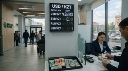 Доллар бағамы 440 теңгеден төмендеді: биржадағы соңғы деректер Доллар бағамы 440 теңгеден төмендеді: биржадағы соңғы деректер тақырыбы бойынша иллюстрациялық сурет