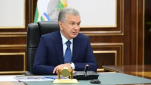 Шавкат Мирзиёев Қасым-Жомарт Тоқаевқа көңіл айтты тақырыбы бойынша иллюстрациялық сурет
