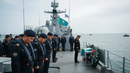 Каспийдегі әскери оқу-жаттығу кезінде 9 сарбаз қаза тапты Каспийдегі әскери оқу-жаттығу кезінде 9 сарбаз қаза тапты тақырыбы бойынша иллюстрациялық сурет