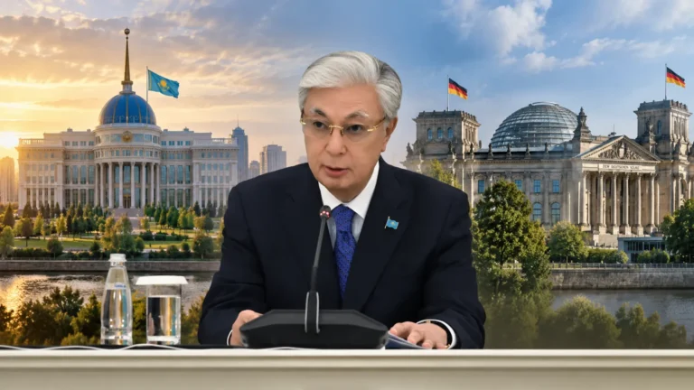 Тоқаев Берлинге стратегиялық маңызы бар шикізат бойынша әріптестік ұсынды Тоқаев Берлинге стратегиялық маңызы бар шикізат бойынша әріптестік ұсынды тақырыбы бойынша иллюстрациялық сурет