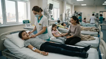 Астанада Bahandi тағамынан балалар уланып, ауруханаға түсті Астанада Bahandi тағамынан балалар уланып, ауруханаға түсті тақырыбы бойынша иллюстрациялық сурет