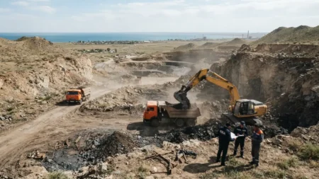 Балқаш маңында жарты миллиард теңгенің заңсыз карьері әшкереленді тақырыбы бойынша иллюстрациялық сурет
