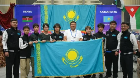 FIRST Global Challenge: Қазақстан құрамасы 185 ел ішінде төртінші орында келеді тақырыбы бойынша иллюстрациялық сурет