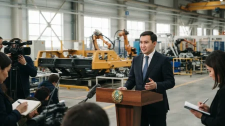 Қазақстанда машина жасау саласына мемлекеттік қолдау тетіктері енгізілуде Қазақстанда машина жасау саласына мемлекеттік қолдау тетіктері енгізілуде тақырыбы бойынша иллюстрациялық сурет