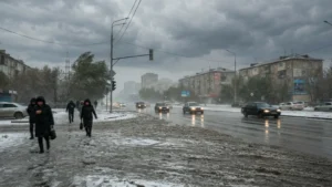Қазақстанның 14 облысында қар, нөсер және көктайғақ: дауылды ескерту жарияланды тақырыбы бойынша иллюстрациялық сурет