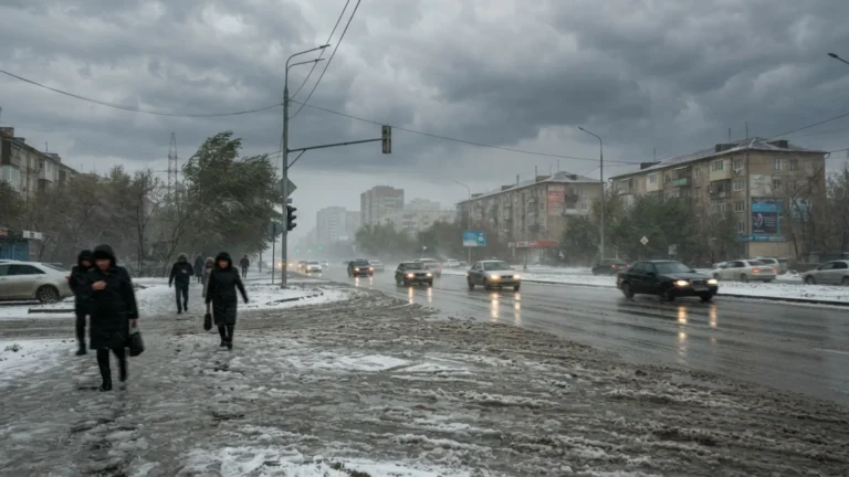 Қазақстанның 14 облысында қар, нөсер және көктайғақ: дауылды ескерту жарияланды Қазақстанның 14 облысында қар, нөсер және көктайғақ: дауылды ескерту жарияланды тақырыбы бойынша иллюстрациялық сурет