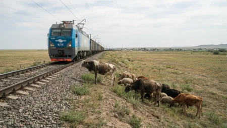 ҚТЖ теміржол бойында мал жайғандарға айыппұлды екі есе өсірмек ҚТЖ теміржол бойында мал жайғандарға айыппұлды екі есе өсірмек тақырыбы бойынша иллюстрациялық сурет