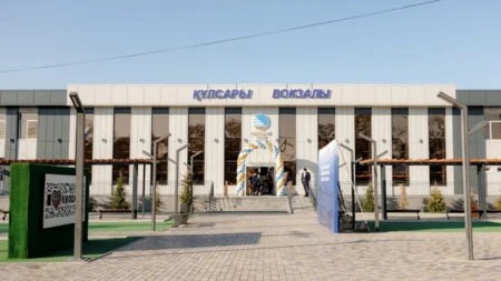 Құлсары қаласында жаңа заманауи теміржол вокзалы ашылды тақырыбы бойынша иллюстрациялық сурет