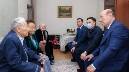 Шымкентте қала әкімі аға буын өкілдерін құттықтады Шымкентте қала әкімі аға буын өкілдерін құттықтады тақырыбы бойынша иллюстрациялық сурет